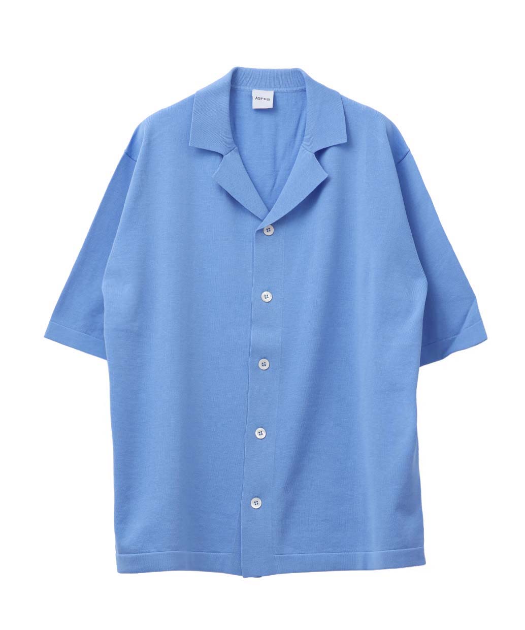 ASPESIのコットン ショートスリーブニットシャツ