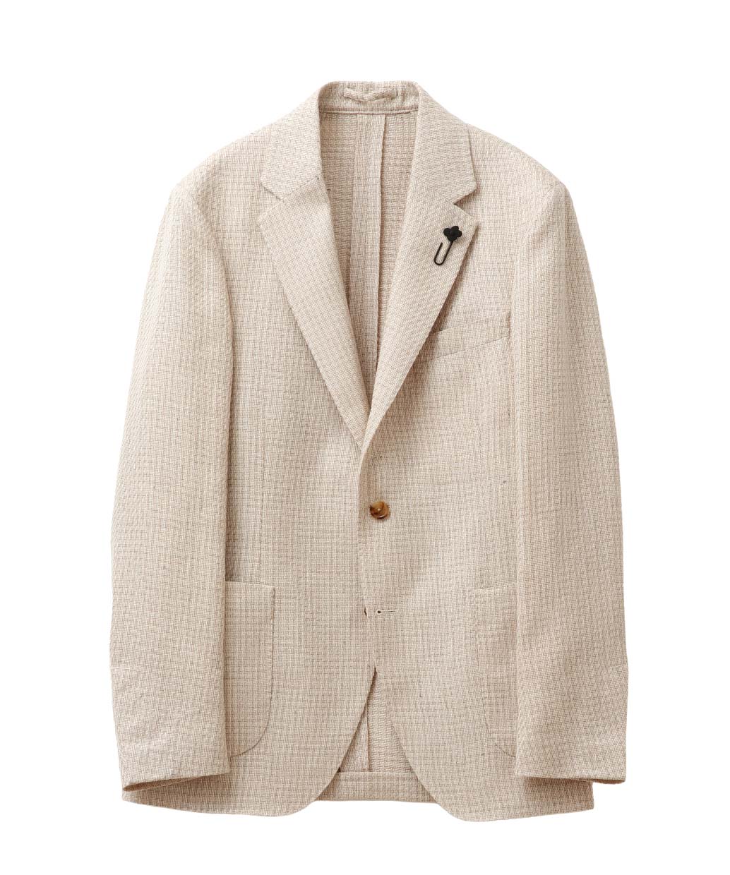 LARDINIのコットンリネン ヘリンボーン シングル ジャケット ADVANCE