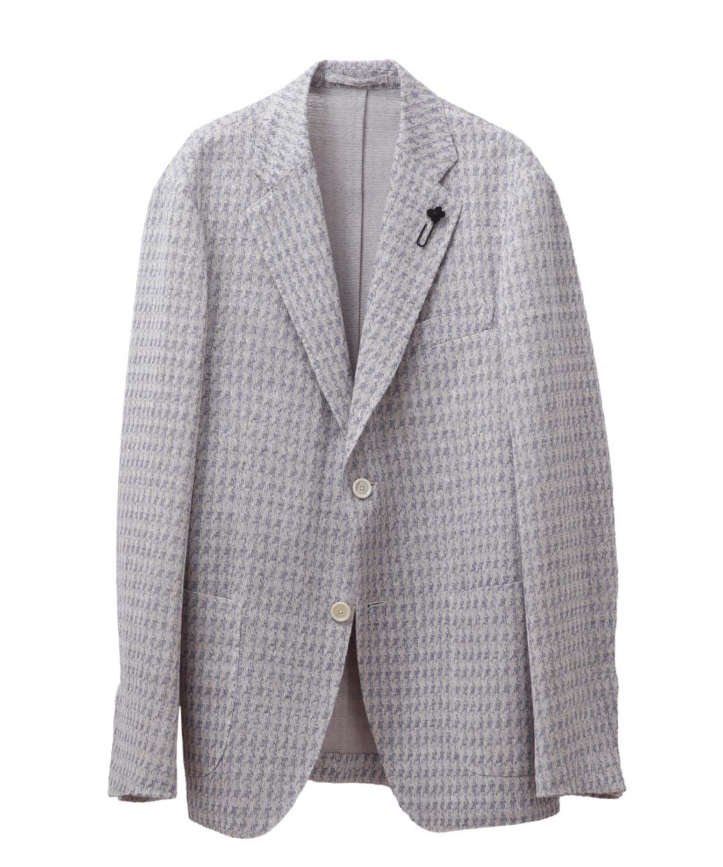 LARDINIのリネンコットン ハウンドトゥース シングル ジャケット LIKNIT