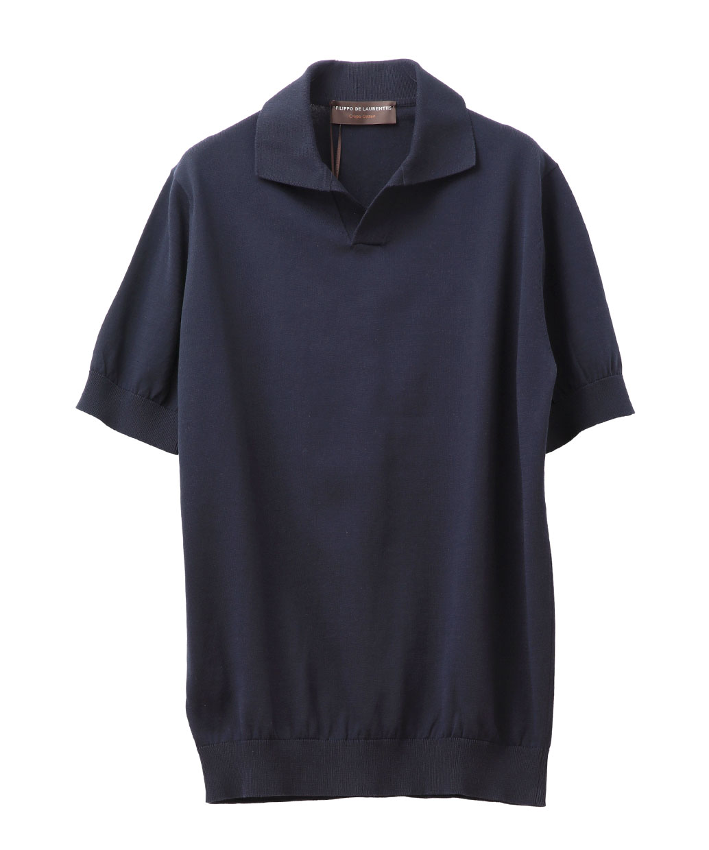 FILIPPO DE LAURENTIISのクレープコットン ショートスリーブ スキッパーポロ干場氏モデル