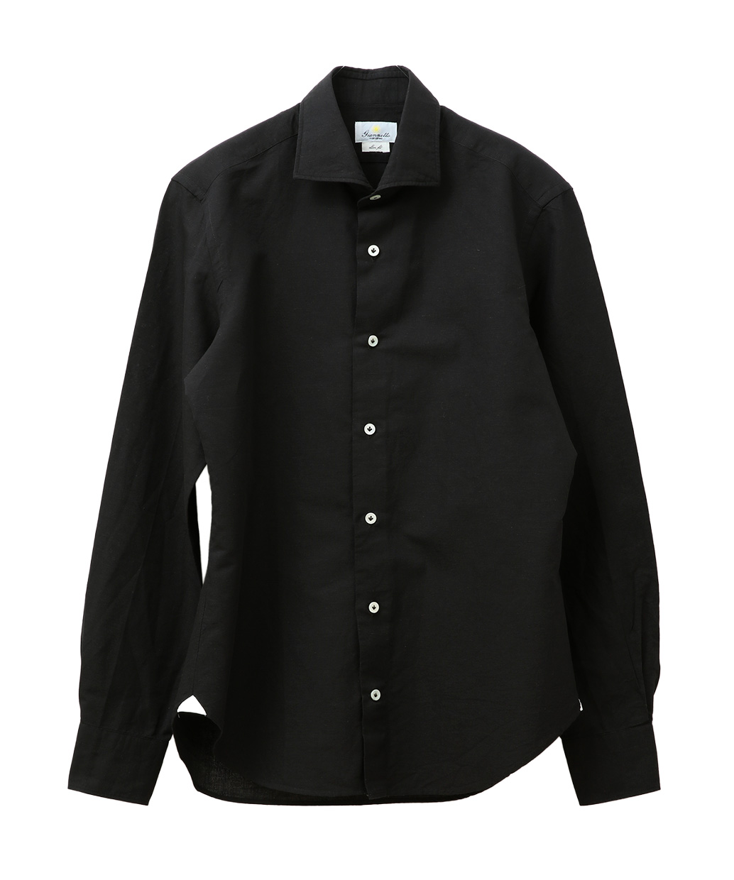 GIANNETTOのコットンリネン セミワイドカラー シャツ
