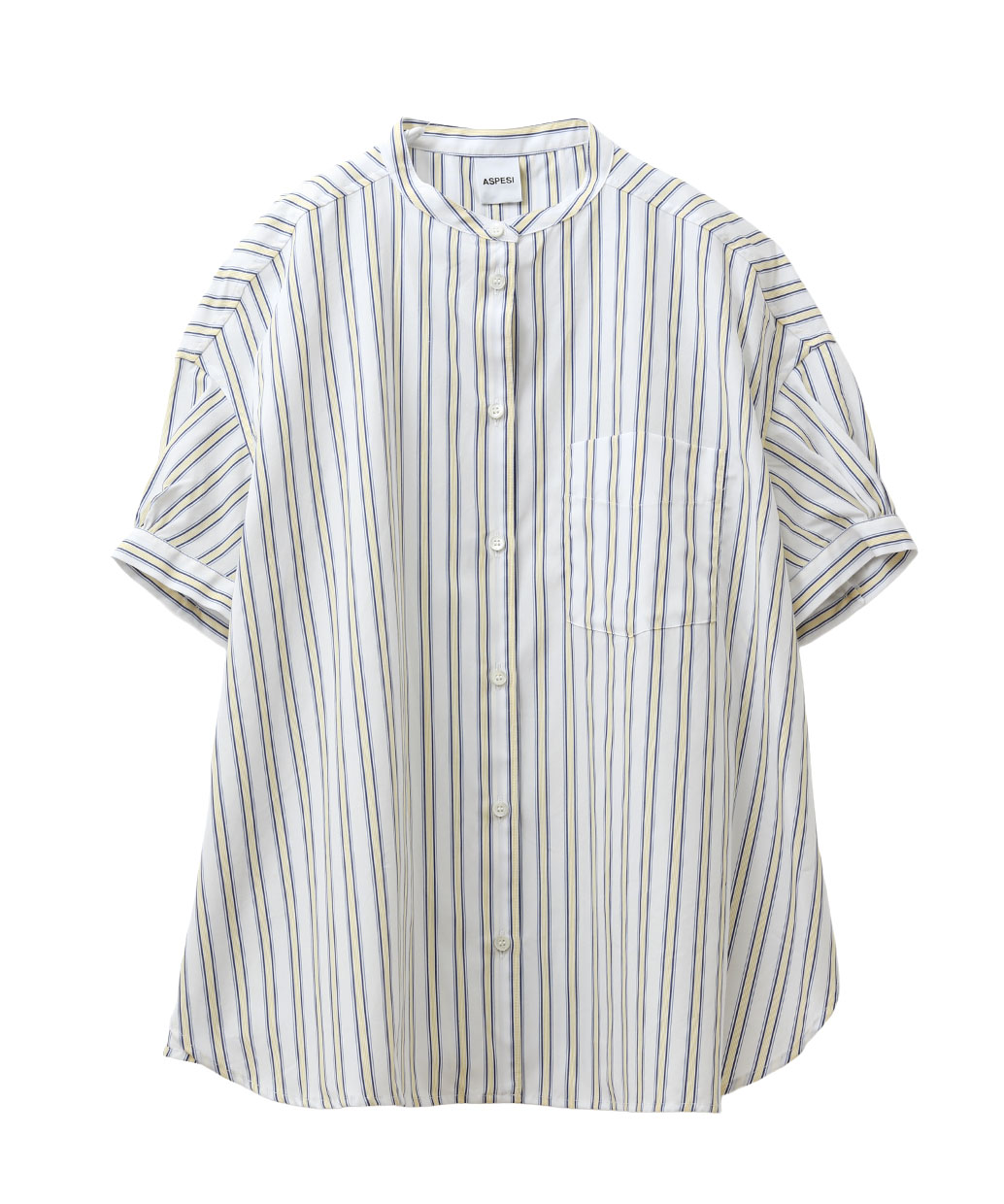 ASPESIのコットン ストライプ スタンドカラー シャツWomen’s