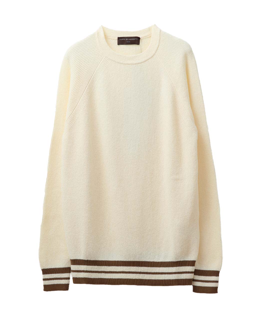 FILIPPO DE LAURENTIISのコットンナイロン ロングスリーブクルーネックニット