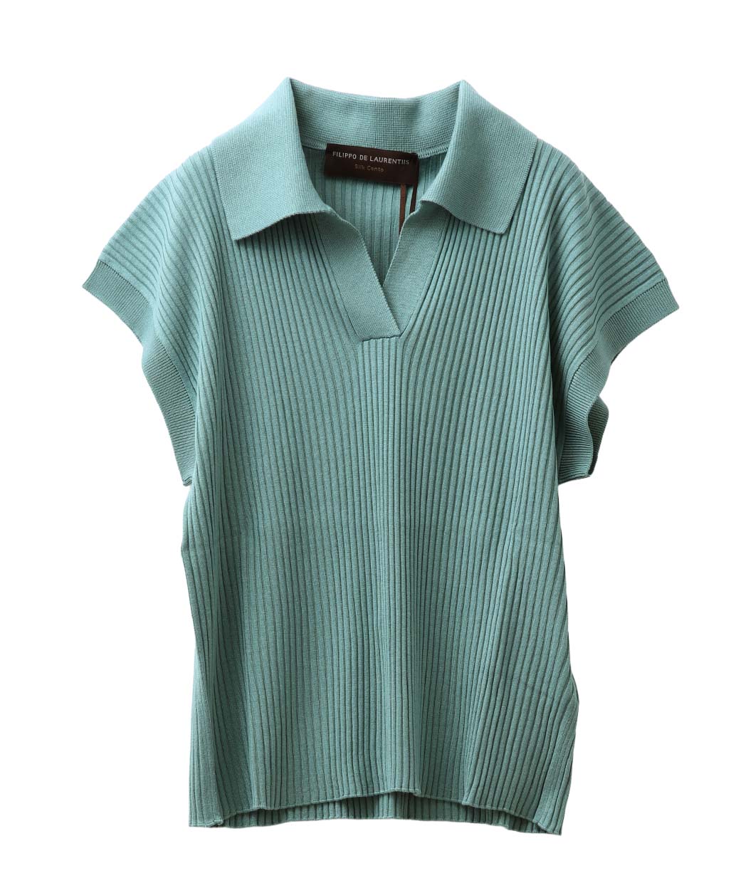 FILIPPO DE LAURENTIISのシルク リブニット スキッパーポロWomen’s