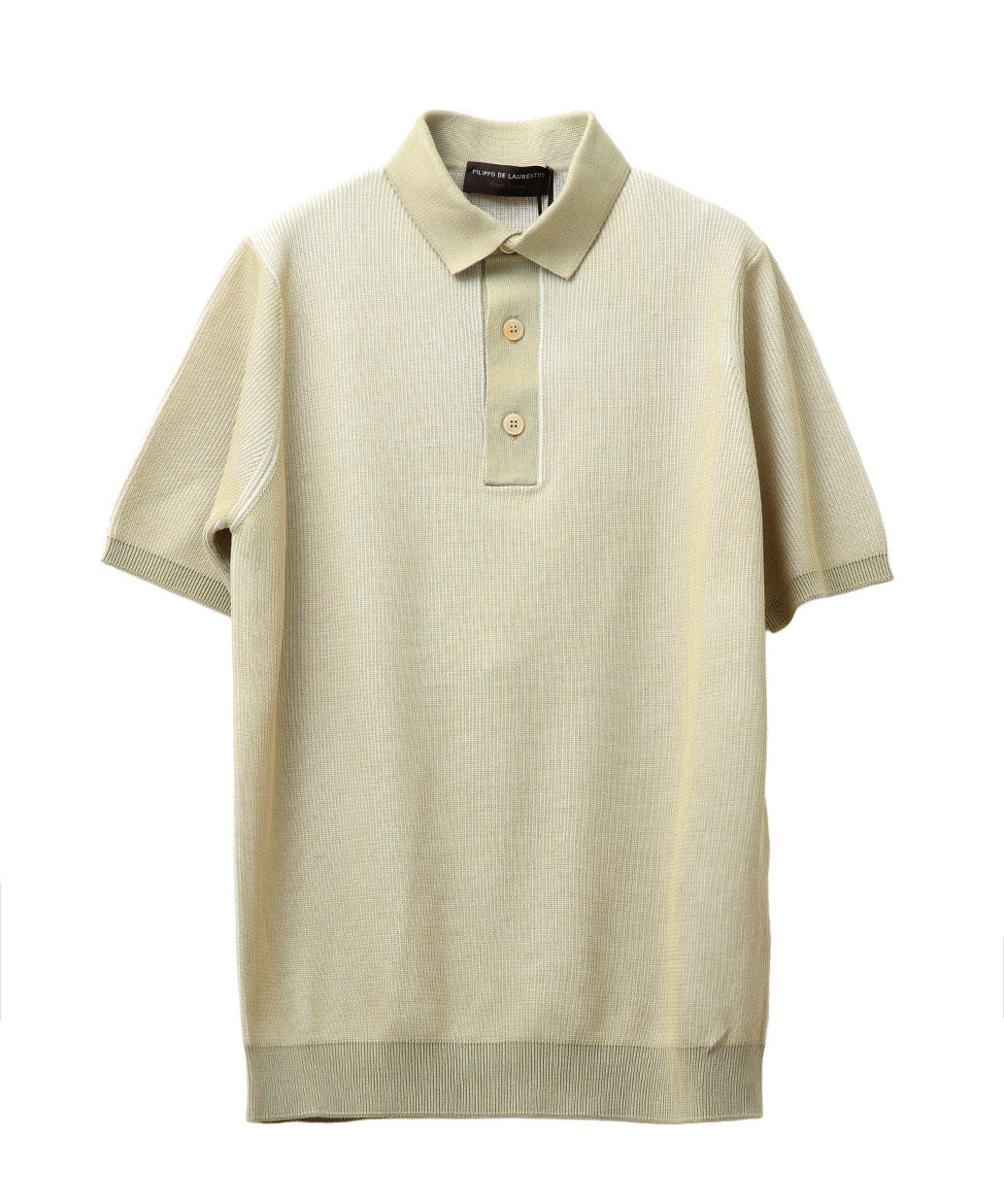 FILIPPO DE LAURENTIISのクレープコットン リブニットポロ