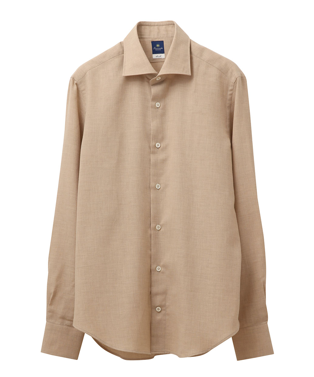 GIANNETTOのコットンカシミヤ セミワイドカラー シャツ