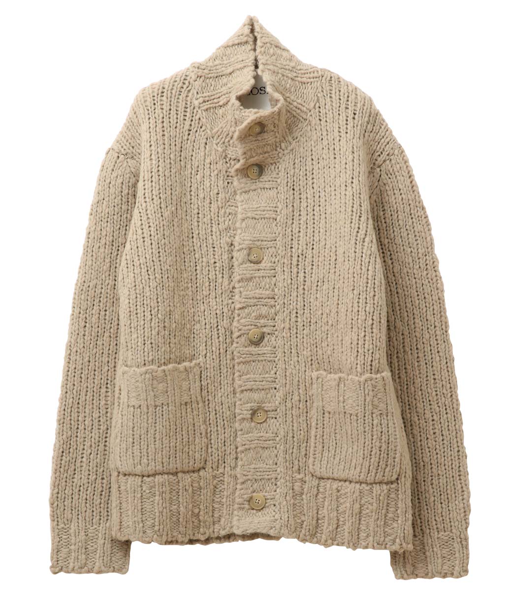 CLOSEDのウールナイロン ハイネック ニット カーディガン