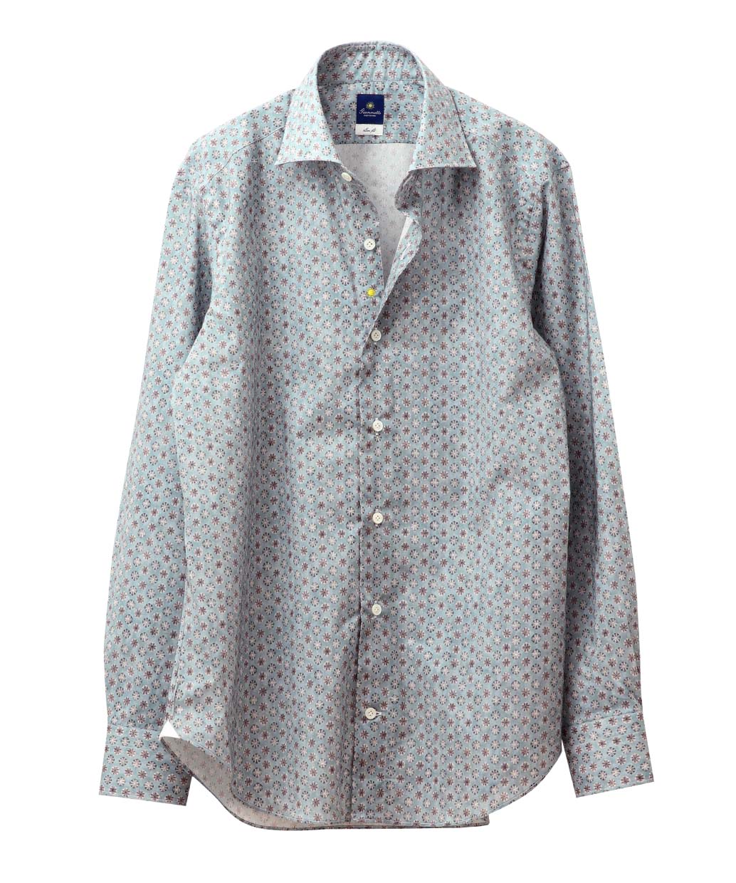 GIANNETTO コットン 小紋柄 カッタウェーカラー